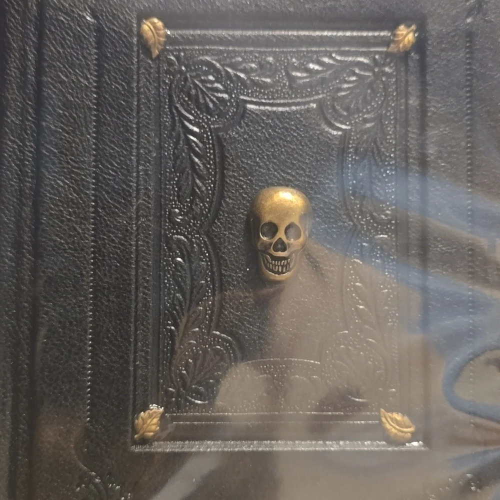 ♥️BUY 2 GET 1 FREE Black Leather Journal - Skull, Retail Price $49.99 USD